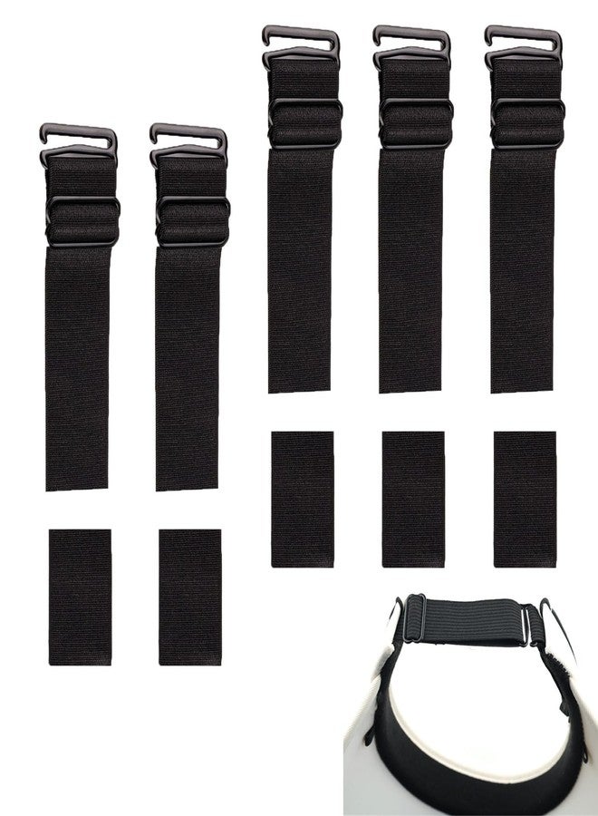 ArrErr 5 Set Sun Visor Hats Buckle and Straps Replacement Sew on Elastic Adjustable Fastening Hook and Loop Straps Extender Fastener for Large Brim Beach Cap Ponytail Straw Visors Golf Visor Cap - Image 1
